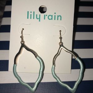 Brand New LilyRain Earrings Light Green wire hoops